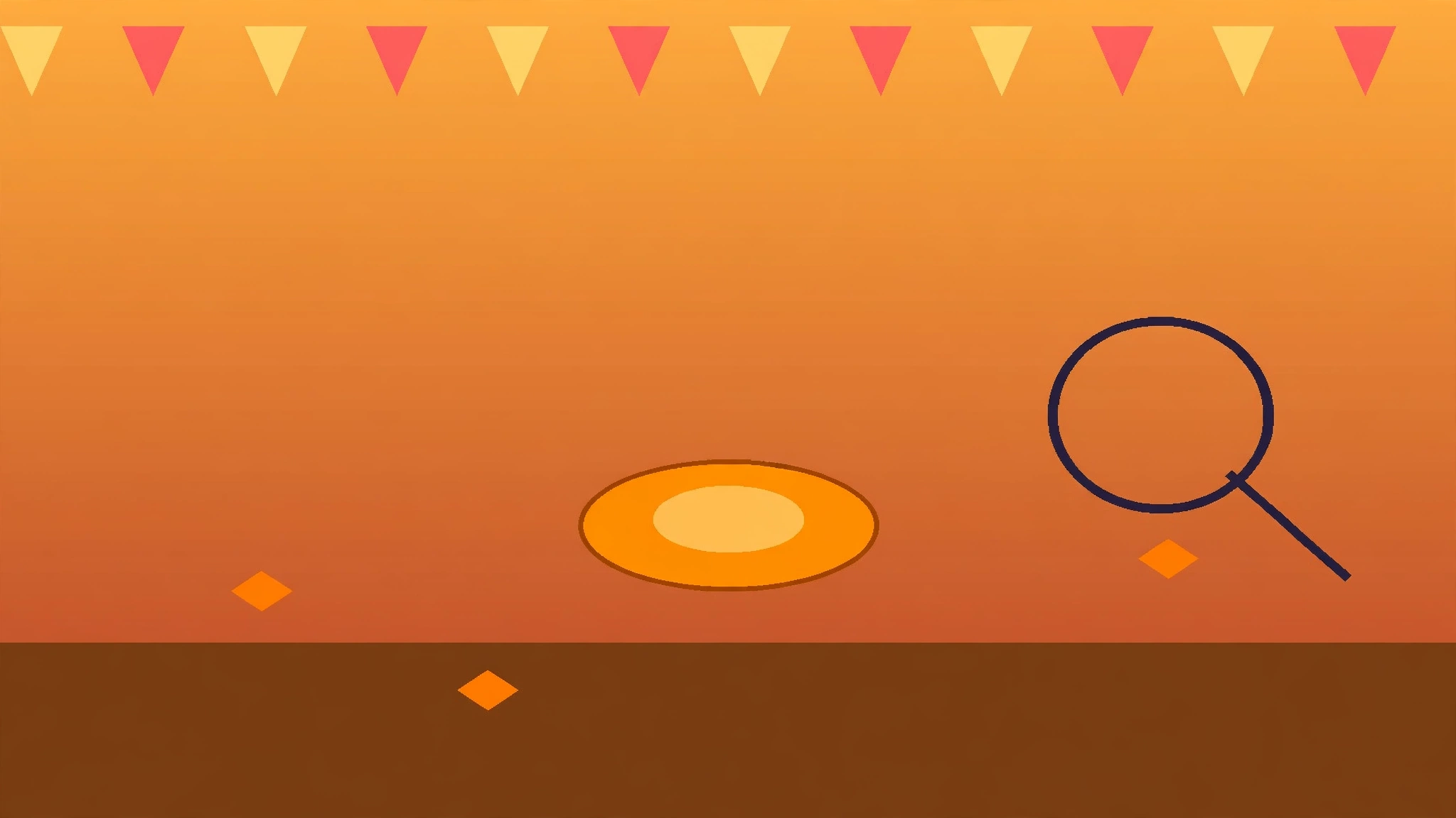 Harvest Festival Whodunit — a pie, a magnifying glass, and festival bunting over an orange gradient