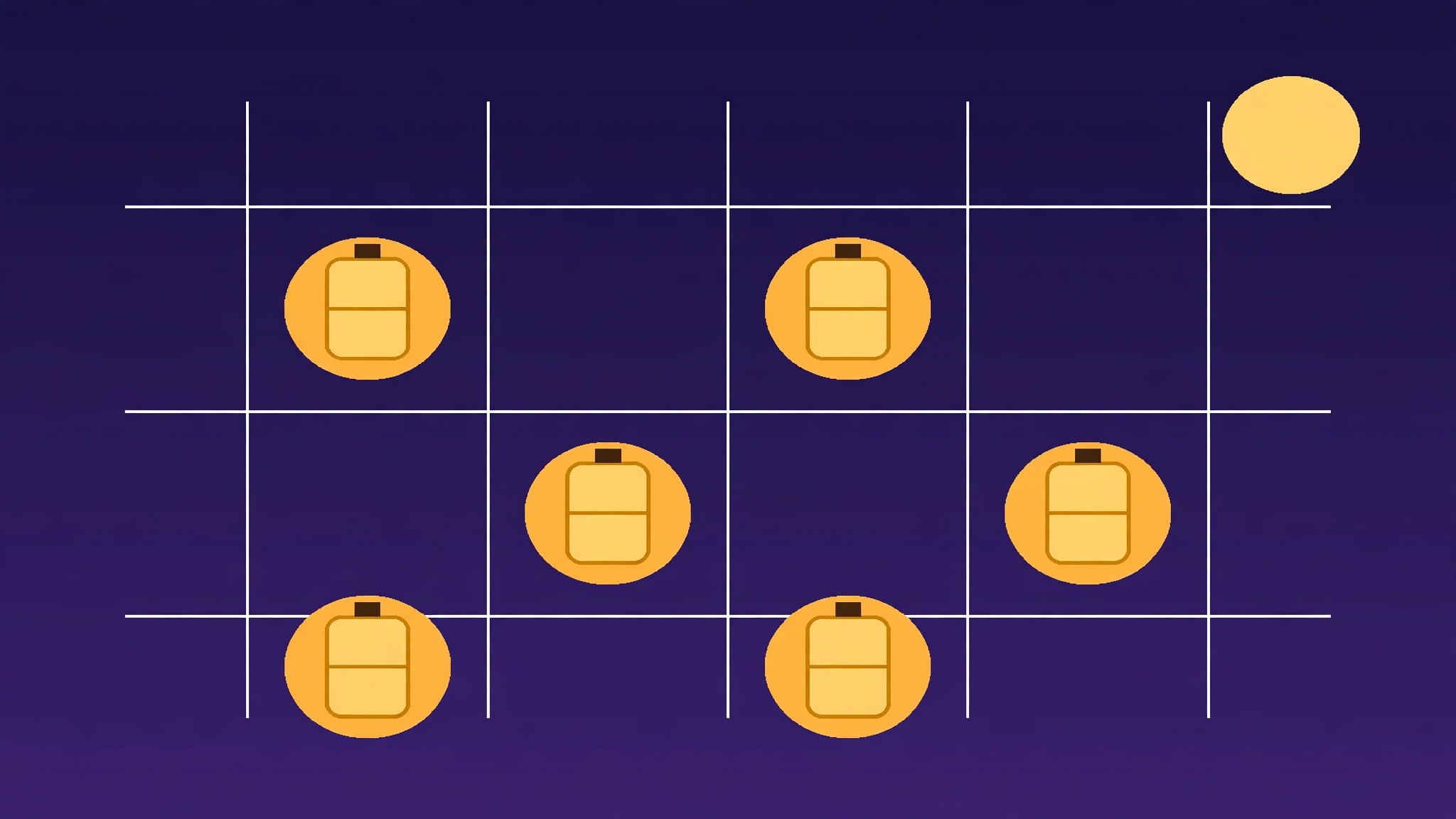 Lantern Grid Daily — glowing lanterns on a night grid